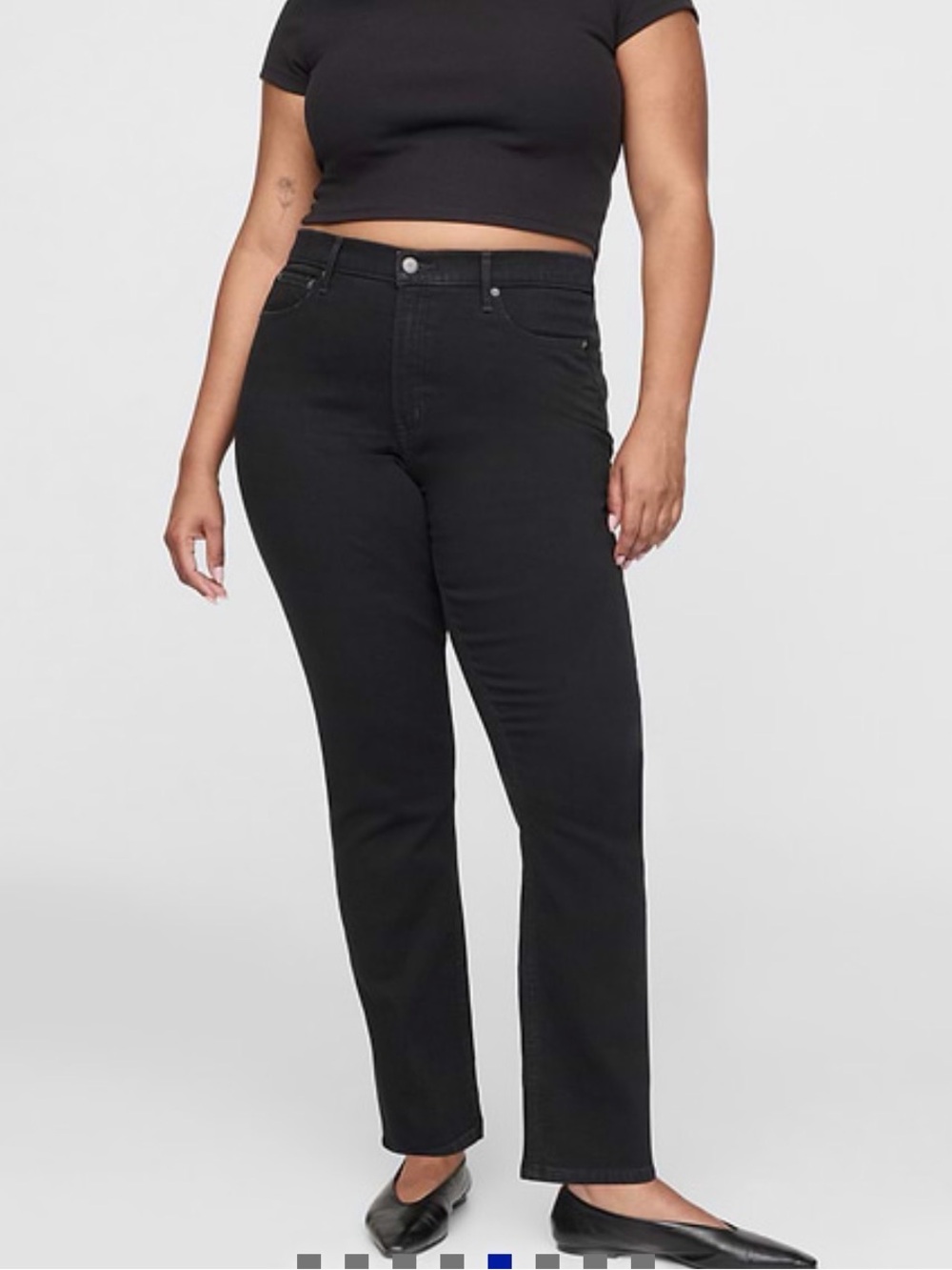 GAP Black Straight-Leg High-Rise Women's Jeans